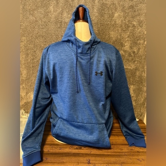 Under Armour Other - Under Armour Loose Coldgear Blue Heather Men's Pull Over Hoodie Size XL